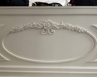 French Provincial Style White Painted Bed Frame
