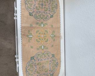 Handmade Beaded Table Runner with Medallion Pattern