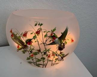 Frosted Glass Hummingbird Lamp
