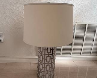 Silver Geometric Table Lamp