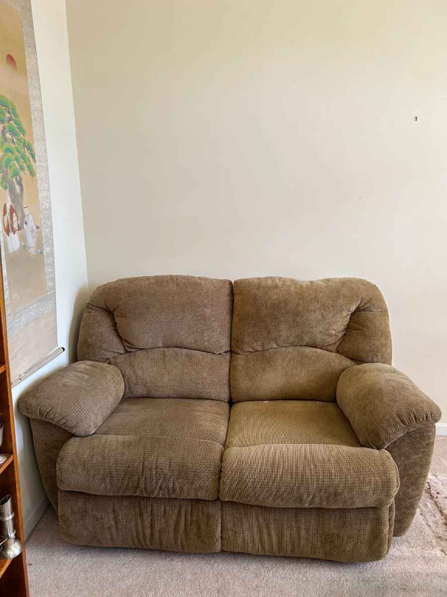 #1	Double recliner love seat 64" long	 $75.00 