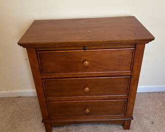 #30	Wood 3 Drawer End Table (As is finish) - 28x16x30	 $75.00 