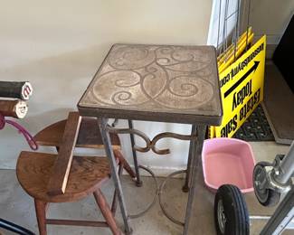 #130	Metal w/concrete Top Table - 12square x 30	 $25.00 