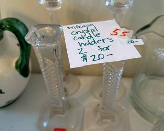 #55	Mikasa Crystal Candle Holders - Set of 2	 $20.00 