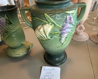#105	Roseville Pottery Freesia Double-Handled 1945 Vase	 $20.00 