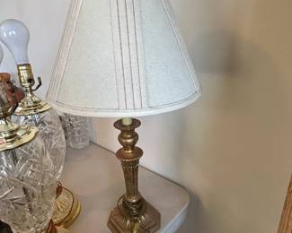 #119	Pair of Gold Lamps - 28" tall	 $45.00 