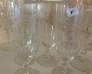 #75	Cambridge Rose Point Set of 5 Tall Wine Glasses	 $45.00 