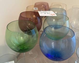#69	Set of 8 Colored Wine Glasses 	 $40.00 