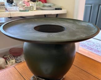 #40	Two piece Bronze of Two Cranes w/silver feet Cartouche on Bottom - Early 20th Century. - 10Tx12W	 $200.00 