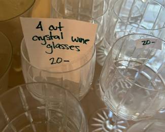 #68	Set of 4 Cut Crystal Wine Goblets	 $20.00 