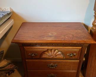 #34	Wood 2 Drawer End table (as is finish) - 29x16x26	 $35.00 