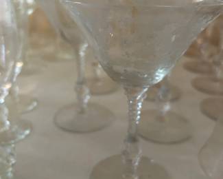 #73	Cambridge Rose Point Champagne Glasses - Set of 5	 $40.00 