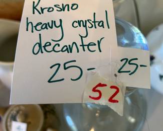 #52	Krosno Heavy Crystal Decanter	 $25.00 