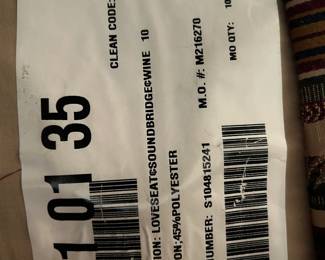 #9	Sofa attach back 74" long	 $40.00 