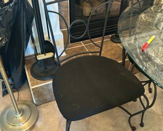 #19	2 swivel metal chairs 30" seat height 	 $30.00 