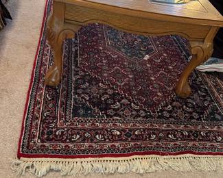 #18	Hand knotted oriental red and green rug 48x76	 $75.00 