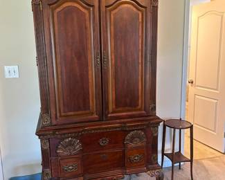 #87	Wood Armoire w/2 drawers w/curved Front and Flip-Side Doors and cubbies - 41x23x7'Tall	 $75.00 