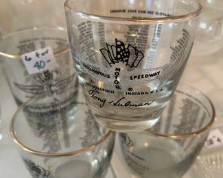 #78	Set of 6 "Indy" Indianopolis 500 Speedway Glasses 	 $40.00 