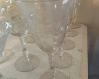 #74	Cambridge Rose Point Goblets - Set of 5	 $40.00 