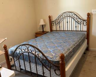 #6	Iron and wood full size bed frame 	 $125.00 