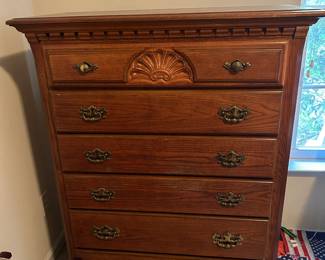 #35	Wood 6 Drawer Chest of Drawers - 40x18x52	 $75.00 