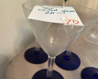 #70	Set of 5 Cobalt Blue Cordial Glasses	 $20.00 