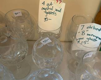 #47	Set of 4 Cut Crystal Small Goblets	 $35.00 