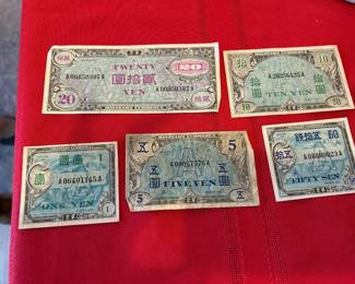 #94	Occupied Japan Military Currency	 $45.00 