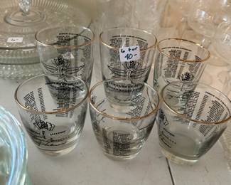 #78	Set of 6 "Indy" Indianopolis 500 Speedway Glasses 	 $40.00 