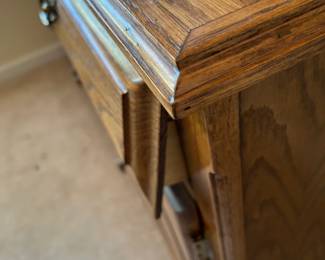 #3	As Is China cabinet. Drawer slide needs screw. 8 door, 2 Drawers 2 pcs Floral desing on glass. 56x18x31-76"	 $75.00 