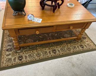 #44	Oak Coffee Table w/2 drawers - 48x28x19	 $75.00 