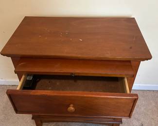 #30	Wood 3 Drawer End Table (As is finish) - 28x16x30	 $75.00 