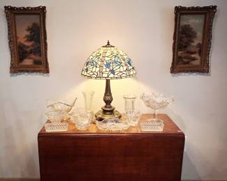 Tiffany Style Lamp and Crystal