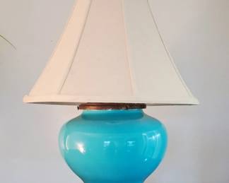 Tiffany Blue Vintage Asian Lamp. Beautiful!