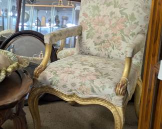 Gilt French Upholstered Chair