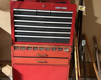 Craftsman tool chest stuffed with tools 