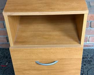 Rolling End Table With File Drawer