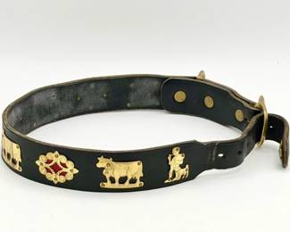 Leather & Brass Swiss Appenzeller dog collar