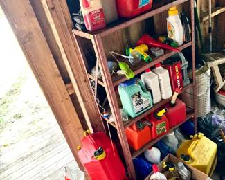 Metal Shelf With Gas & Contents