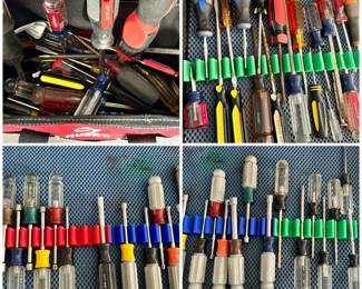 (2) Drawers Of Screwdrivers With Husky Bag