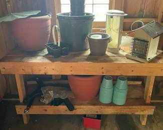 Garden Pots And Bird Feeder