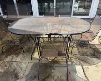 Metal Table with 5 Chairs