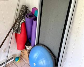 Yoga Corner With Weight Bars, Treadmill & Signed Book