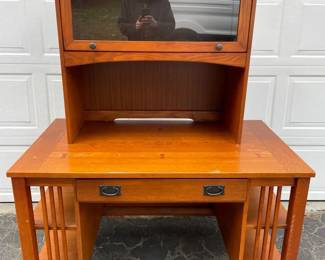 Wood Desk + Shelf
