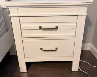 White Two Drawer Bedside Table