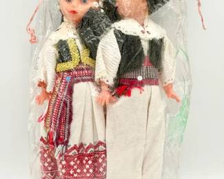 (2) vintage Czechoslovakian souvenir dolls