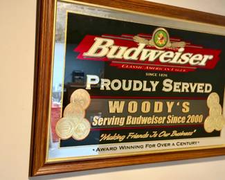 vintage Budweiser mirror beer sign