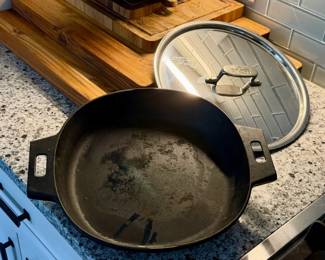 Pampered Chef Cast Iron Pan & All-Clad Lid