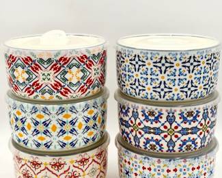 Signature Housewares Stoneware Storage Bowls with lids