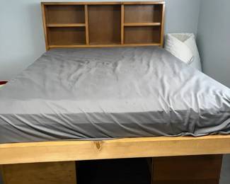 Wooden Bed with 12 Drawer Storage